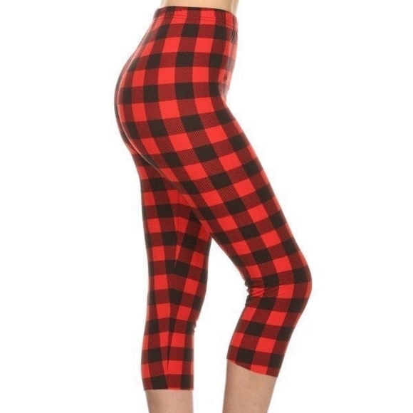 BUFFALO Plaid Red & Black Check Lumber Jack Capris size 2-10 NWT - Picture 2 of 4
